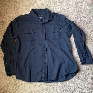 Tilly’s Valor 100% Cotton Navy Solid Flannel Shirt